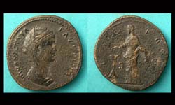 Faustina Senior, Sestertius, Commemorative Issue, Pietas reverse